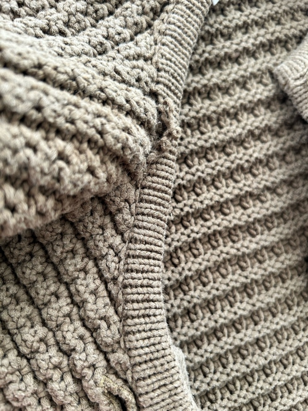 ba&sh Gaspard Cardigan Tan Open-Weave Knit Crop - Picture 9 of 11